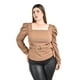 thumbnail image 1 of Blusa escote cuadrado Roman Fashion /Tallas Extras, 1849 (Cafe) cafe 42, 1 of 6