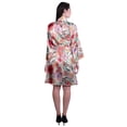 thumbnail image 5 of Moomaya Printed Womens Kimono Robes Short Satin Silk Bridal Robe Loungewear, 5 of 8
