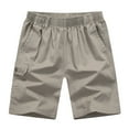 thumbnail image 2 of sunsanly Mid-rise Elastic Waistband Pockets Men Shorts Mid-aged Father Casual Wide Leg Shorts, 2 of 8