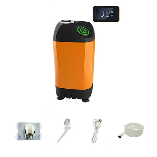 Douche de Camping Extérieure Pompe de Douche Électrique Portable IPX7 Étanche avec Affichage Numérique Convient pour Camping Randonnée Sac à Dos Voyage Plage Arrosage pour Animaux