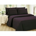 thumbnail image 1 of Marina Decoration Ultra Soft Silky Zipper Solid Rayon from Bamboo All Season Duvet Cover Set, Eggplant Color, 1 of 2