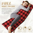 Buffalo Plaid Red Black Body Pillow Cover, Super Soft Body Pillow