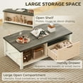 thumbnail image 4 of HOMCOM Farmhouse Coffee Table with Drawer and Storage Shelf for Living Room, 4 of 10