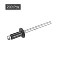 thumbnail image 3 of Unique Bargains Rivets Plats Ronds en Aluminium 4mm x 8mm, Noir Lot de 200, 3 of 5