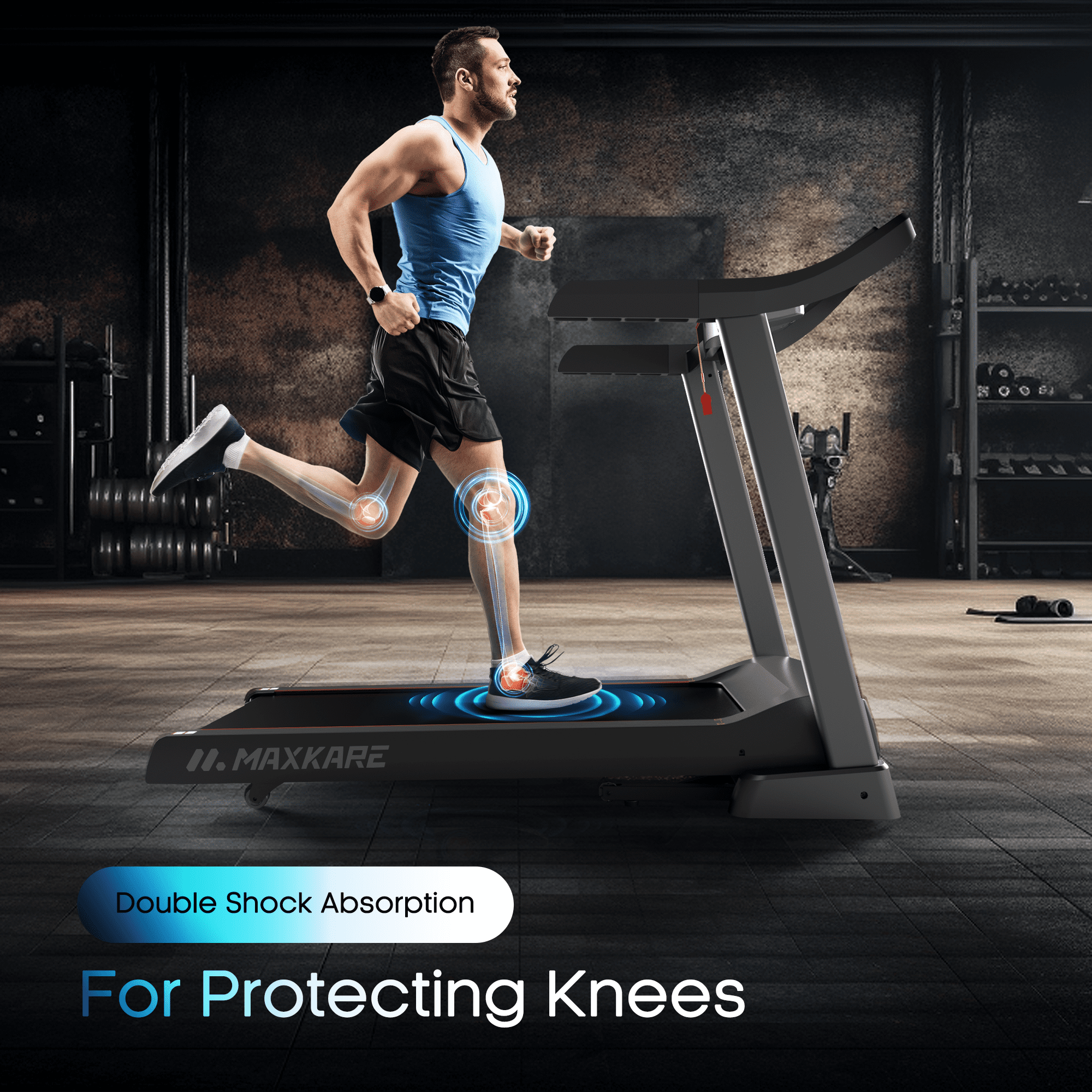 MaxKare 20" Folding Treadmill 300lbs with 15 Level Auto Incline, 3.5HP, 12MPH, Portable Treadmills for Home with Bluetooth/Zwift App Compatible