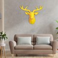 thumbnail image 3 of 3D Resin Deer Head Sculpture Antlers Wall Mounted Geometrical Stag Bar Decor Yellow, 3 of 7