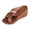 Brown, variant on Women's Cork Footbed Wedges Dressy Slippers Sandals Stylish Casual Cross-Band Leather Platform Chunky Slip on High Heels Beach Summer Dress Slides Shoes White Size 9.5