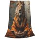 thumbnail image 2 of Fotbe Jungle Meditating Lion Manta de Franela Acolchonada con Estampado, Súper Suave y Esponjosa, Extra Grande para Sofá, Cama, Uso Todo el Año-40"x30", 2 of 7