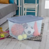 Sterilite 64 Qt. Latching Box Plastic, Blue Tint, Set of 6 - Walmart.com