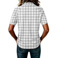 thumbnail image 6 of Women’s Fashion Casual Plaid Print Patchwork Sleeve Polo Neck Short Top for Daily Wear Work, L, 6 of 6