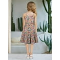 thumbnail image 3 of KISSMODA Girls Dress Casual Round Neck A Line Ruffle Sleeve Knee Length Dresses 4-13 Years, 3 of 4