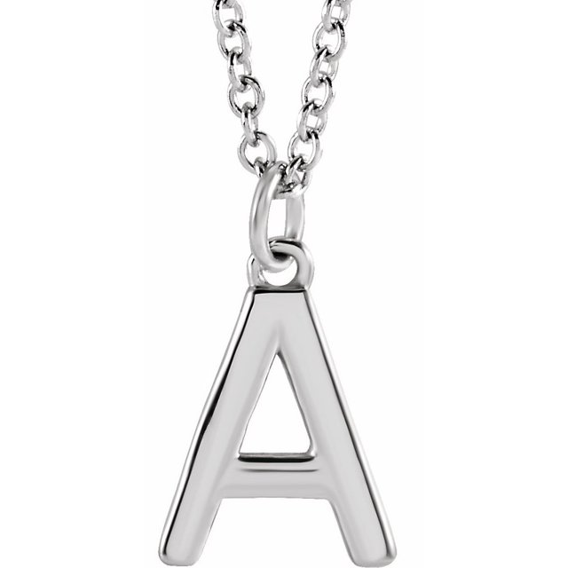 Precious Stars Unisexe 14K Or Blanc Initiale un Collier de Balancement
