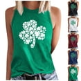 thumbnail image 5 of WREESH 2025 Fashion Women's St. Patrick's Day Sleeveless Tank Tops Casual Loose Fit Shamrock Printed Crew Neck T-Shirts for Irish Celebrations, 5 of 5