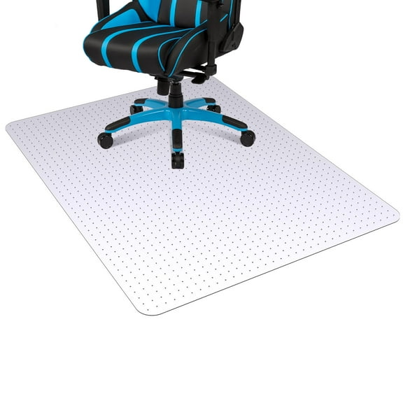 EcoSummer Office Chair Mat for Carpet Floors, 45"x53" Heavy Duty Computer Desk Chair Mat, PET Hard Floor Protector with Anti-Slip Studs & Rounded Edges, Transparent Carpet Chair Mat for Home Office