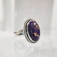 thumbnail image 2 of Natural Purple Copper Turquoise Ring, Turquoise Ring, December Birthstone,Simple Band, 925 Sterling Silver, Womens Ring, Christmas, Thanksgiven, Handmade, Statement Jewelry, Natural Turquoise Ring, 2 of 6
