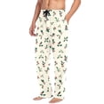thumbnail image 3 of Men's Pajama Bottoms Holly Leaves and Berries Men's Cotton Pajama Pants Men's Loose Printed Pajama Pants Casual Pants with Pockets, 3 of 6