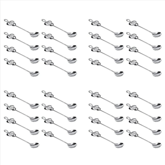 32 Unids Tema de la Música Cuchara Agitadora de Té Cuchara de Café de Acero Inoxidable Nota Forma Pequeño Helado Postre Cuchara Cubiertos Creativos