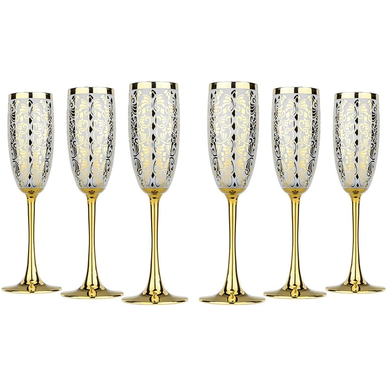 Liberty Collection Elegant and Modern Crystal Champagne Flutes Set for  Hosting Parties and Events - Set of 6, 6 oz Champagne Flutes, 170 ml