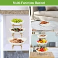 thumbnail image 5 of JieC 3 Tier Ceramic Fruit Basket with Bamboo Wood StandVegetable Fruit Bowl for Kitchen Counter, Green, 5 of 9