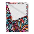 thumbnail image 2 of Abstract Soft Flannel Fleece Throw Blanket, Colorful Florals Sunflower Mosaic Curl Ornaments Stained Glass Inspired Design, Cozy Plush for Indoor and Outdoor Use, 50" x 70", Multicolor, by Ambesonne, 2 of 5
