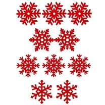 UPOUART Red Felt Snowflake Coasters Christmas Tree Ornament and Decoration 10Pcs