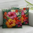 thumbnail image 2 of Nawypu  Summer Throw Pillow Covers Tropical Flamingo Hibiscus Flower Palm Leaves Pattern Decorative Pillowcase 18x18 Inch Square Cushion Cover for Sofa Couch Bed (TF) 2pc, 2 of 6