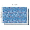 thumbnail image 5 of Blue Paisley Pattern Summer Placemats Table Placemats Set Of 6-Linen Kitchen Washable Placemats Table Mats 11.8"x17.7" Non-Slip Heat Resistant, 5 of 5