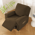 thumbnail image 2 of Northern Brothers 4-Piece Stretch Recliner Slipcovers, #4 Jacquard, Fits 1-Seater, Brown, 2 of 6