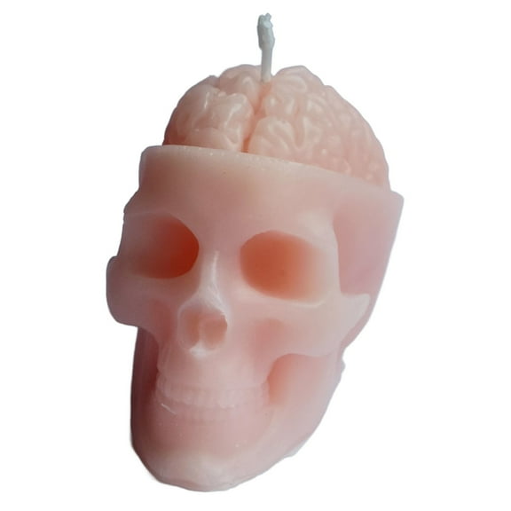 Halloween Scented Candle - Brain & Skull Design, Beeswax & Soy Wax Blend, Aromatherapy Gift for Men Women, Holiday Home Decor, Clean Burning, Festive Party Centerpiece, 25g/68g Options