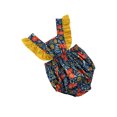 thumbnail image 4 of Kmbangi Color Block Tie Up Floral Print Fly Sleeve Square Collar Romper, 4 of 6
