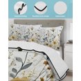 thumbnail image 4 of Watercolor Botanical Floral Full Size Down Alternative Comforter, Lightweight Comforter Quilt Bedding Set with Pillow Shams Farmhouse Garden All Seasons Bed Comforter Duvet Insert 78"x90", 4 of 7