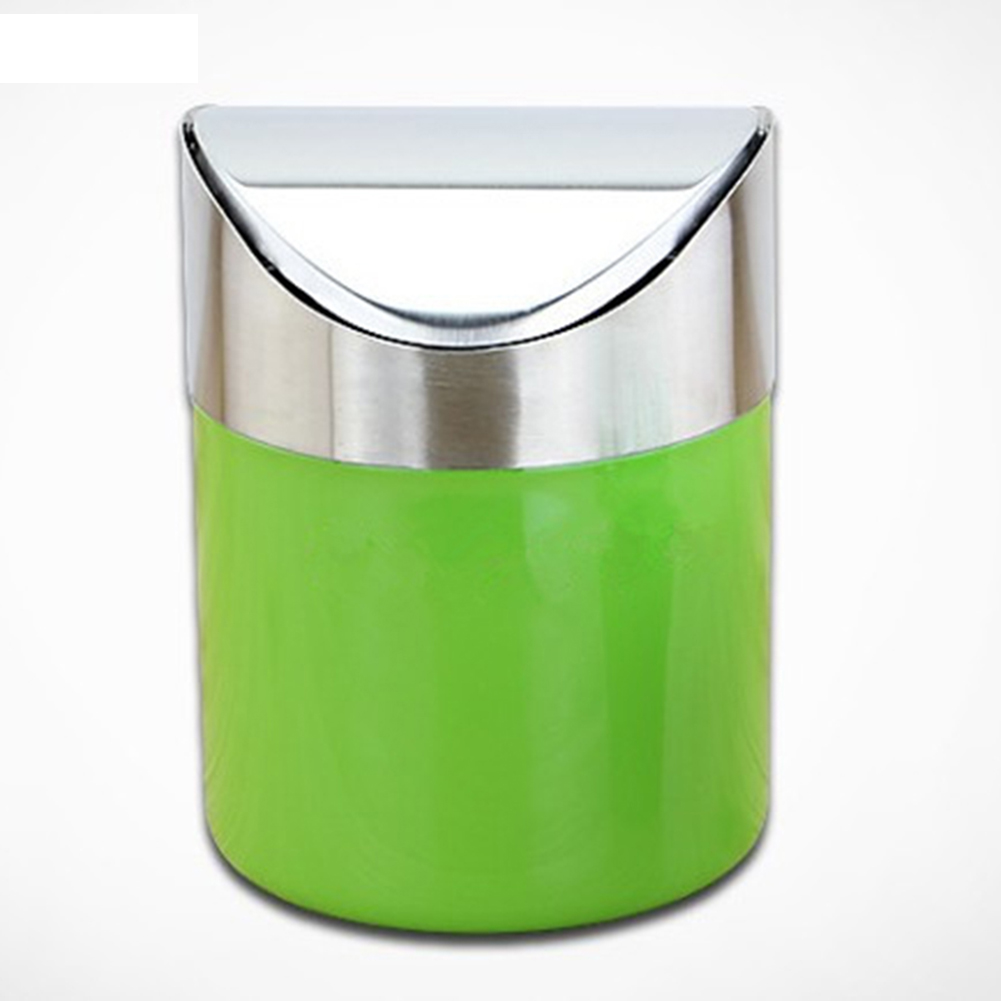 Stainless Steel Small Mini Trash with Swing Top Lid Countertop Trash