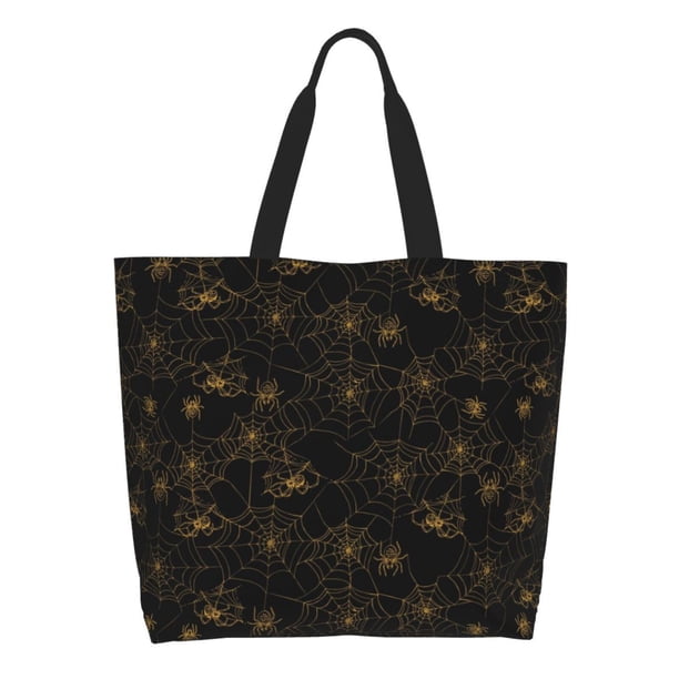 Disketp Gold Spiders And Cobwebs Bolsa Tote Estampada para Mujer, Bolso de Hombro y de Mano para Compras y Viajes