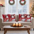 thumbnail image 5 of Outdoor Waterproof Pillow Covers Cute Snowman Retro Red Poinsettia Throw Cushion Case，Winter Snowflake Bird Pillowcase for Bed,Sofa,Couch, Patio Furniture, 18x18 in, 2Pack Decorative Pillows, 5 of 9