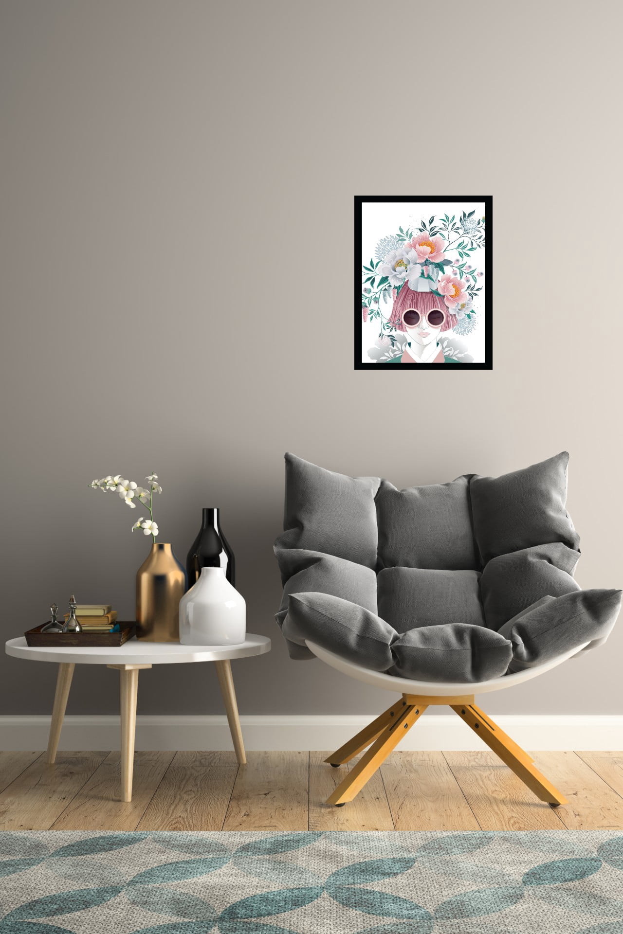 Venice Beach Collection's Beauty From Within Flowerhead 14x18 Framed Print