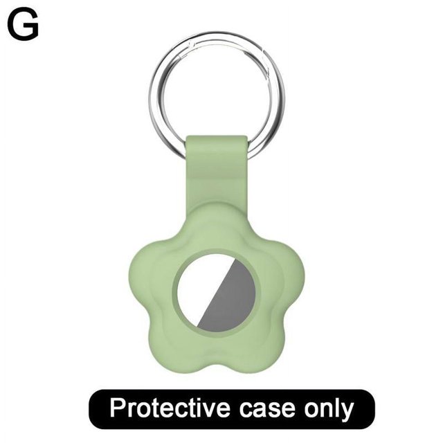 Protective Case Holder with Keychain For AirTag Tracker Anti-Lost Key Cover C7C2