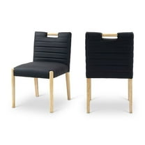 Meridian Furniture Aimee Black Vegan Leather Dining Side Chair (Set of 2)