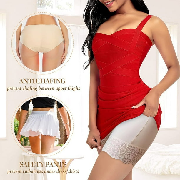 Aligament Shapers Seamless Non Slip Shorts For Underskirt Ladies Anti Scratch Underwear Flat Shorts Lace Shorts Size L
