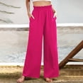 thumbnail image 3 of AWXNJUX Womens Casual Pants Women's Elastic High Waisted Fashionable Wide Leg Pants With Slimming and Drapey Wide Leg Pants Women Pant Women Pants (Red1,XL), 3 of 6