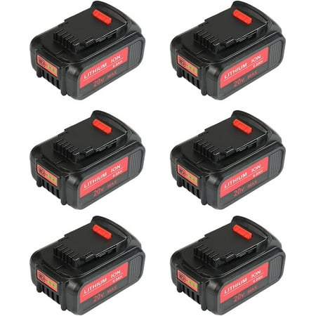 

YYFF Replacement for Dewalt 20V Battery Compatible with Dewalt 20v max Battery 6/pk DCB205 DCB206 DCB204 DCB180 DCB200 DCB203 DCB201