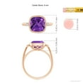 thumbnail image 4 of ANGARA Natural Bezel Set Cushion 3.1 ct Amethyst Ring with Milgrain Detailing in 14K Rose Gold for Women (Size-9mm) | February Birthstone, Anniversary, Jewelry Gift for Women | Natural Amethyst Ring, 4 of 9