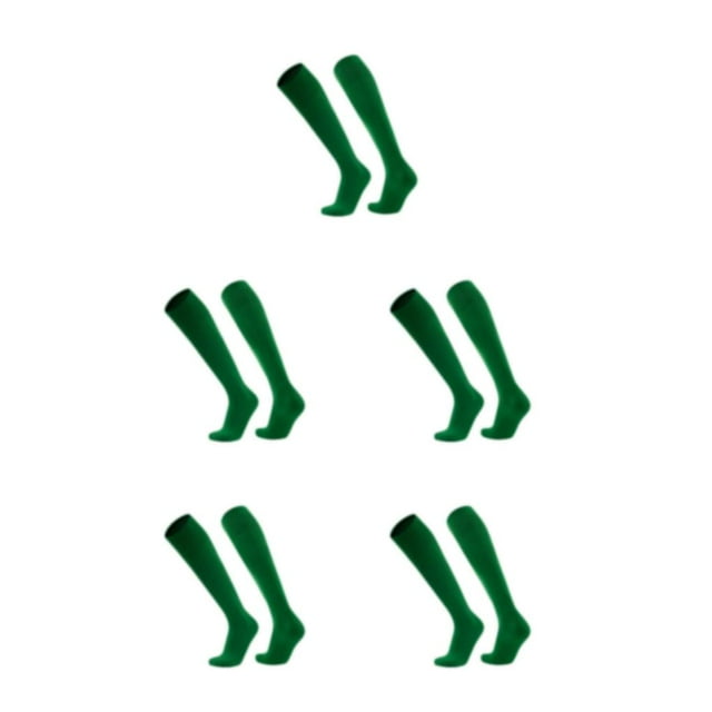 kurtrusly Football Socks With Style - Comfortable And Breathable For Field And Exercise Does Not Stuffy The Feet Solid Color Socks green Children's code 5Set