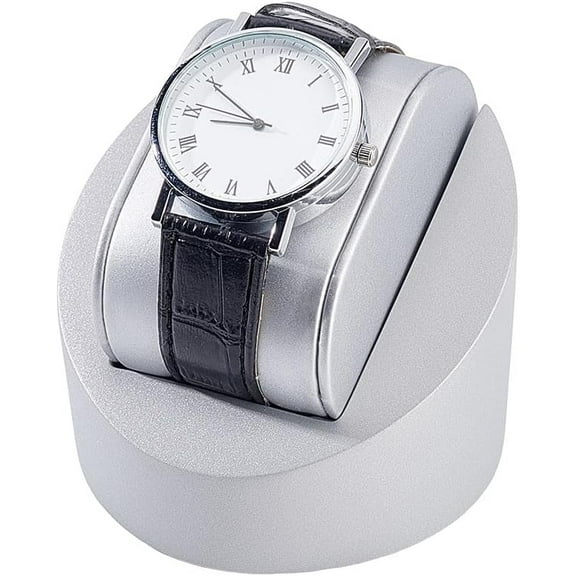 Single Watch Display Stand Solid Wood Watch Showcase Watch Gift Box Bracelet Wrist Watch Showcase with Pillow Jewelry Watch Case for Men Watch Organizer Showcase (Silver) for making