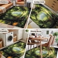 thumbnail image 5 of Rectangle Area Rugs 2.7 x 5 Ft, Forest Non-Slip Residential Carpet, Nature Woodland Spring Scenic Green Trees Flower Indoor Crawling Mats Runner Rugs for Living Room/Dining Room/Bedroom, 5 of 8