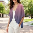 thumbnail image 2 of Jxximdong Cardigans for Women, Chiffon Short Sleeve Open Front Cardigan Lightweight & Breathable Summer Cover Up for Casual & Wear, Women's Bolero Shrugs Purple, 2 of 7