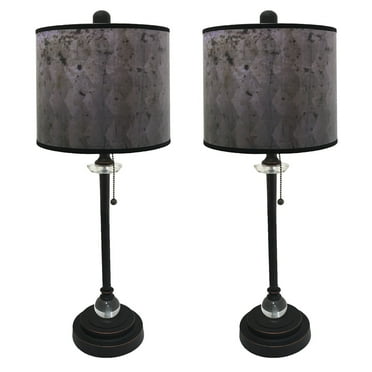 Regency Hill Modern Table Lamps Set Of 2 Green Blue Glass Twist Column Steel Base Empire Shade For Living Room Family Bedroom Com Regency Hill Modern Table Lamps Set Of, Vintage Desk Lamp With Green Glass Shader