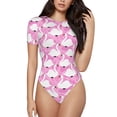 thumbnail image 1 of Fotbe Beautiful Swans Body de Mujer con Cuello Redondo y Mangas Cortas, Sin Mangas Ajustado, Suave, Cómodo y Básico-X-Large, 1 of 7