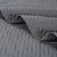 thumbnail image 6 of Legacy Decor 3 PCS Bedspread Quilt Coverlet Stitched Pinsonic Reversible All Season Oversized King / Cal-King Size Grey Color, 6 of 7