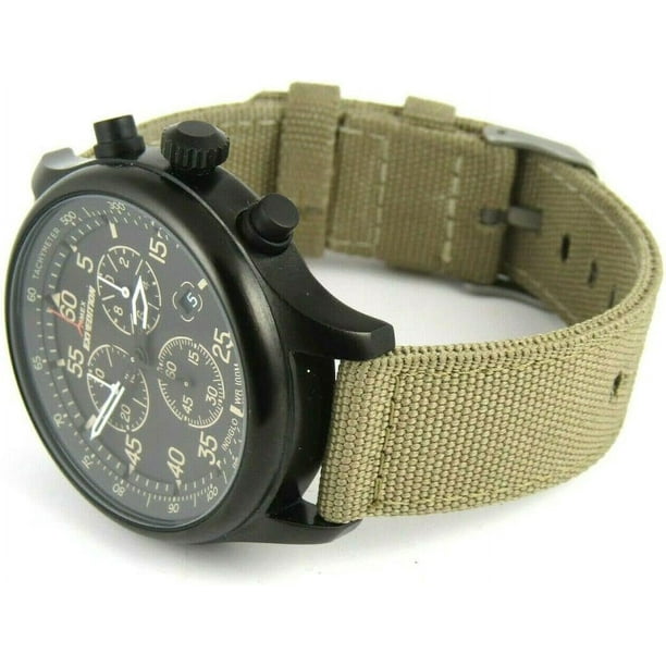 timex men's tw4b10200 expedition field chronograph tan/black nylon