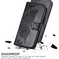 thumbnail image 6 of Butterfly Embossed Wallet Case for iPhone 16e/17e, PU Leather Flip Cover with Card Holder, Kickstand & Lanyard, Shockproof,,Black,For iPhone 16e/17e, 6 of 8
